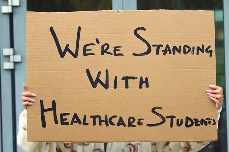 Healthcare students on placement